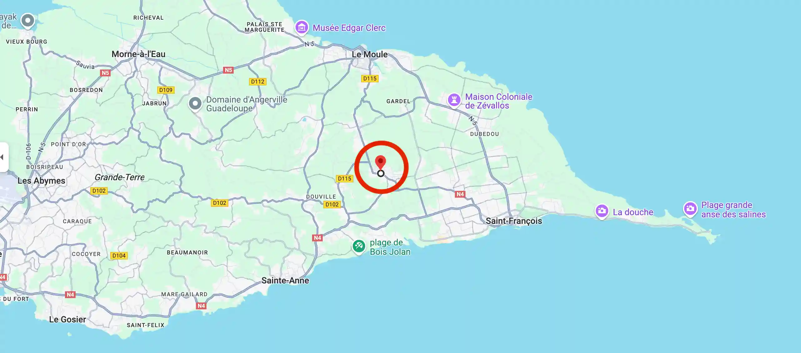 Carte de la Guadeloupe